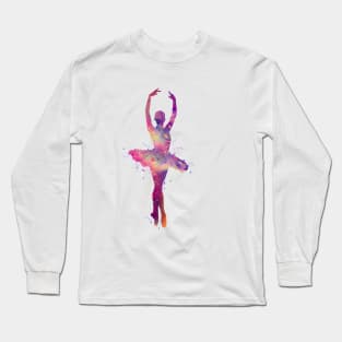 Girl Ballerina Watercolor Long Sleeve T-Shirt